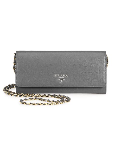 prada saffiano grey wallet|Prada saffiano wallet price.